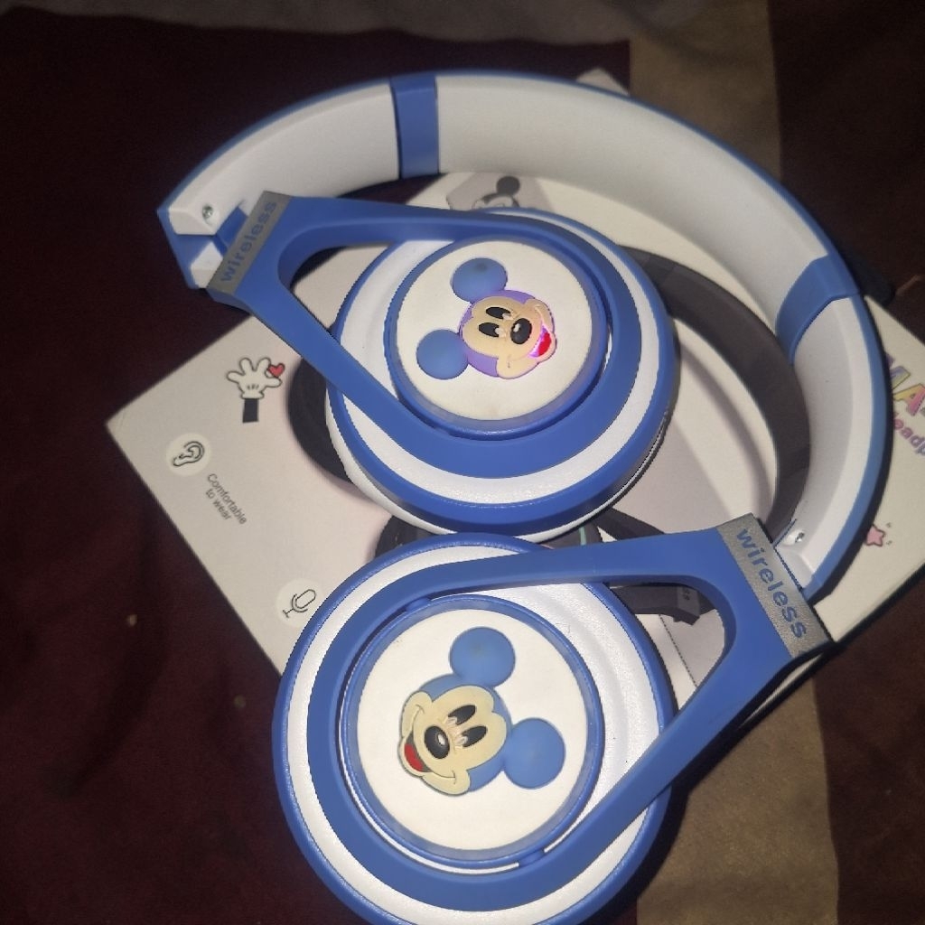 HEADPHONE HEADSET BLUETOOTH WIRELESS DISNEY MICKEY LED