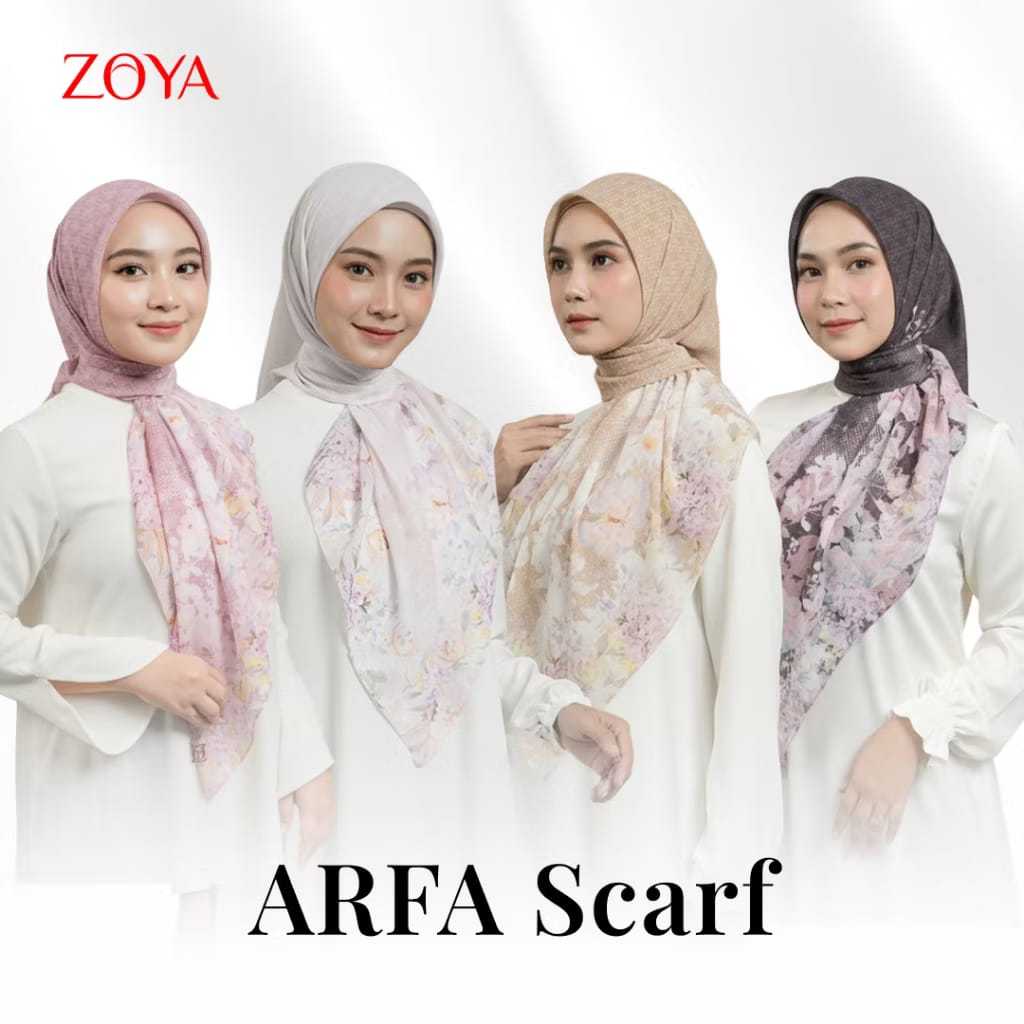 Zoya - Arfa Print Scarf - Hijab Segiempat Motif Premium - Box