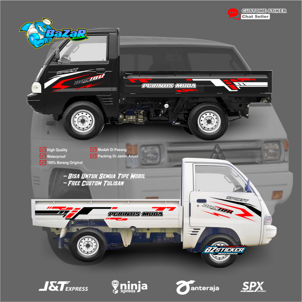 Stiker Mobil Pickup Colt T 120ss Stiker Variasi Bodi Samping Mobil Pickup Colt T, Carry, Futura dll