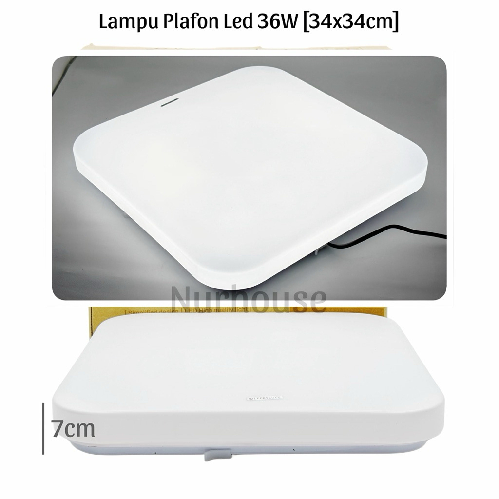 Lampu Plafon LED 36W Kotak 34×34 cm Slim – Lampu Tempel Plafon Rumah Minimalis - Ceiling Light Moder