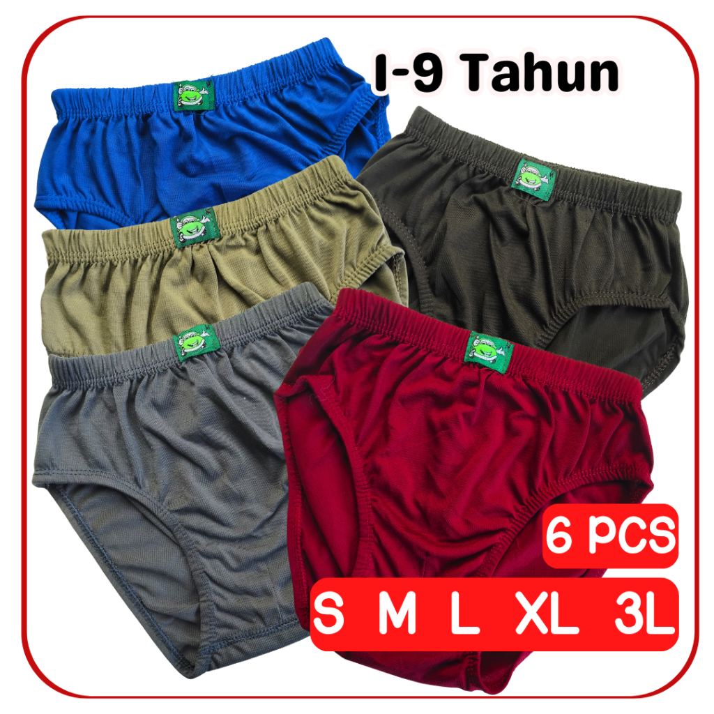 6 Pcs Celana Dalam Anak LABEL Celana Dalam Anak Laki Laki - Random Warna GRIYO DALEMAN99