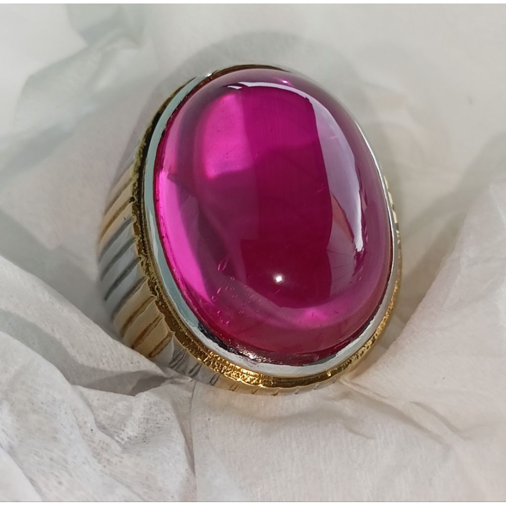 CINCIN BATU PERMATA MIRAH DELIMA SIAM ROSE ORIGINAL BANGKO