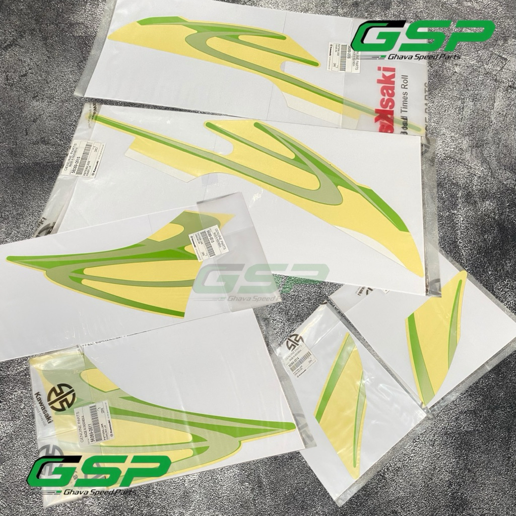 Stiker Striping Kawasaki Ninja RR Old Hijau 2010-2011 Original