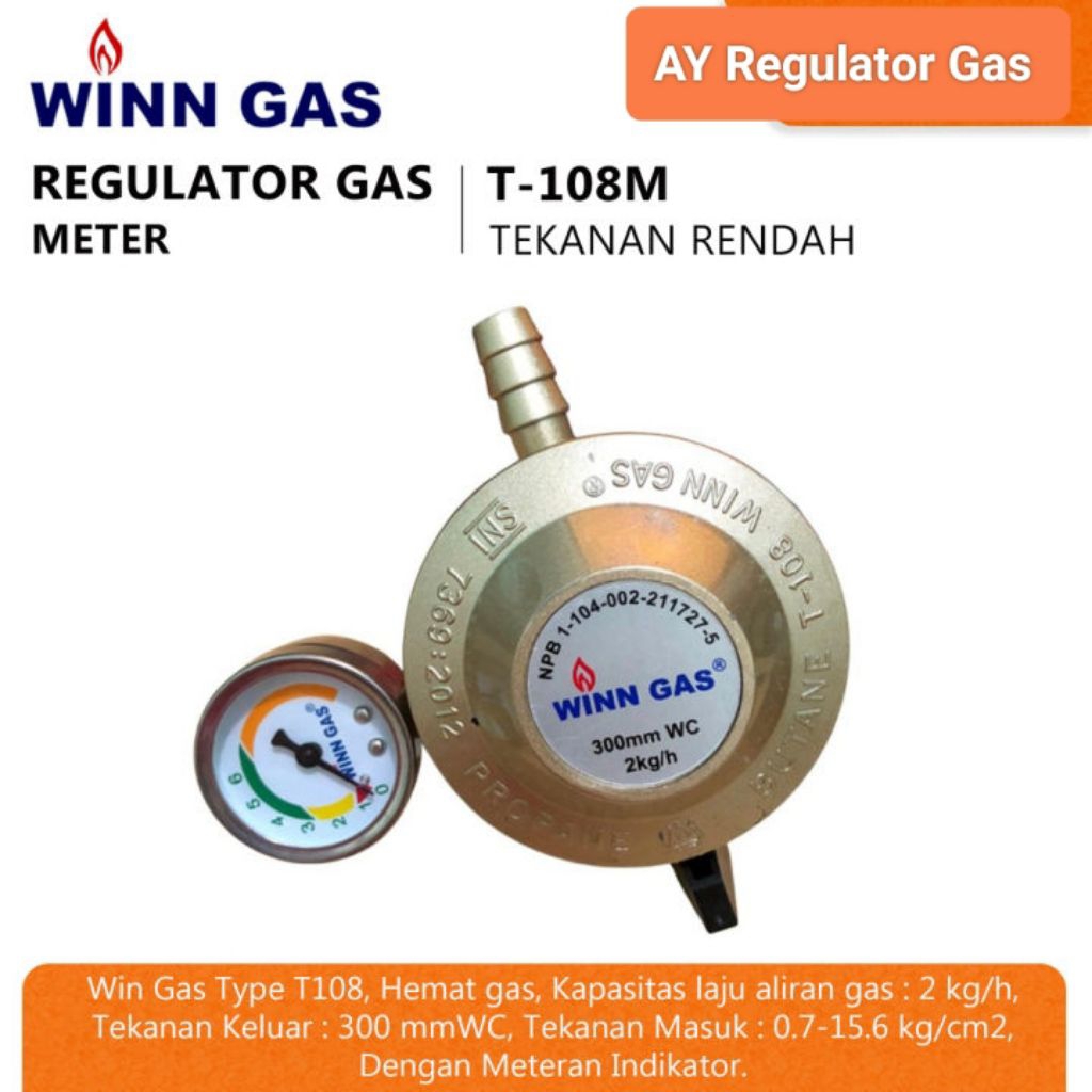 Regulator Win gas tipe T-108M Rekondisi