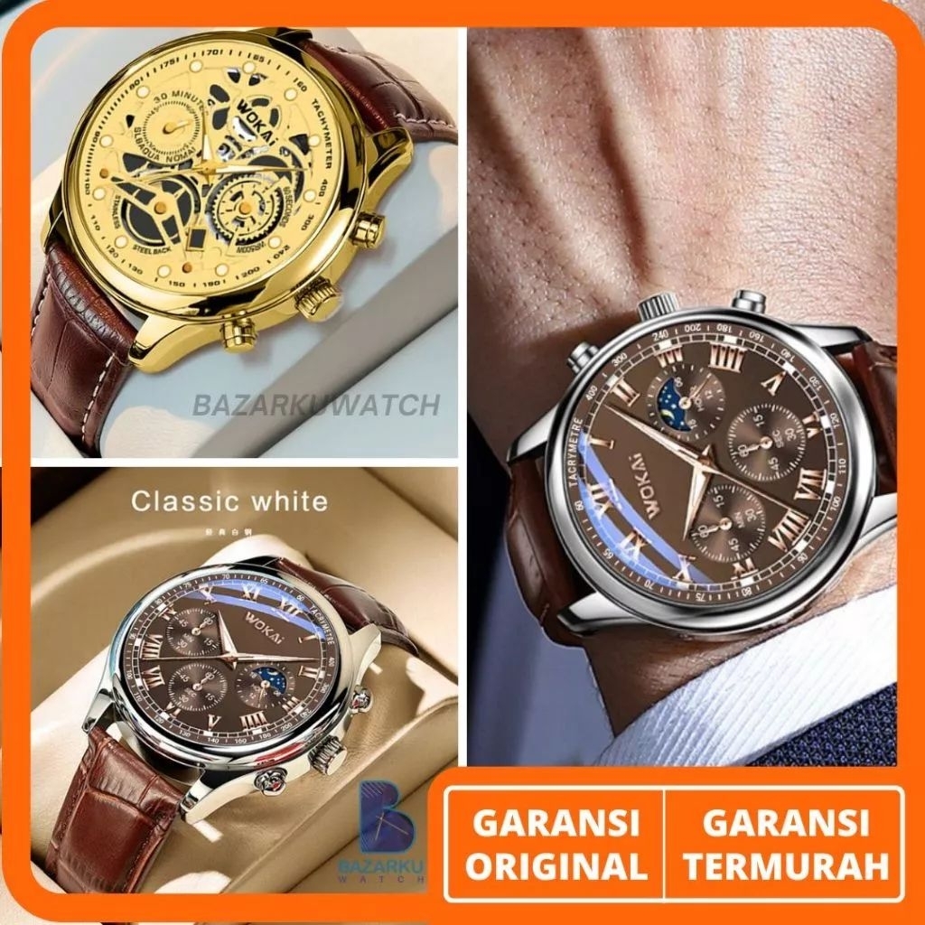 Jam Tangan Pria Kulit BW360-4 Jam Tangan Pria Jam Tangan Laki Laki Jam Tangan Cowok Jam Cowok Jam Pr