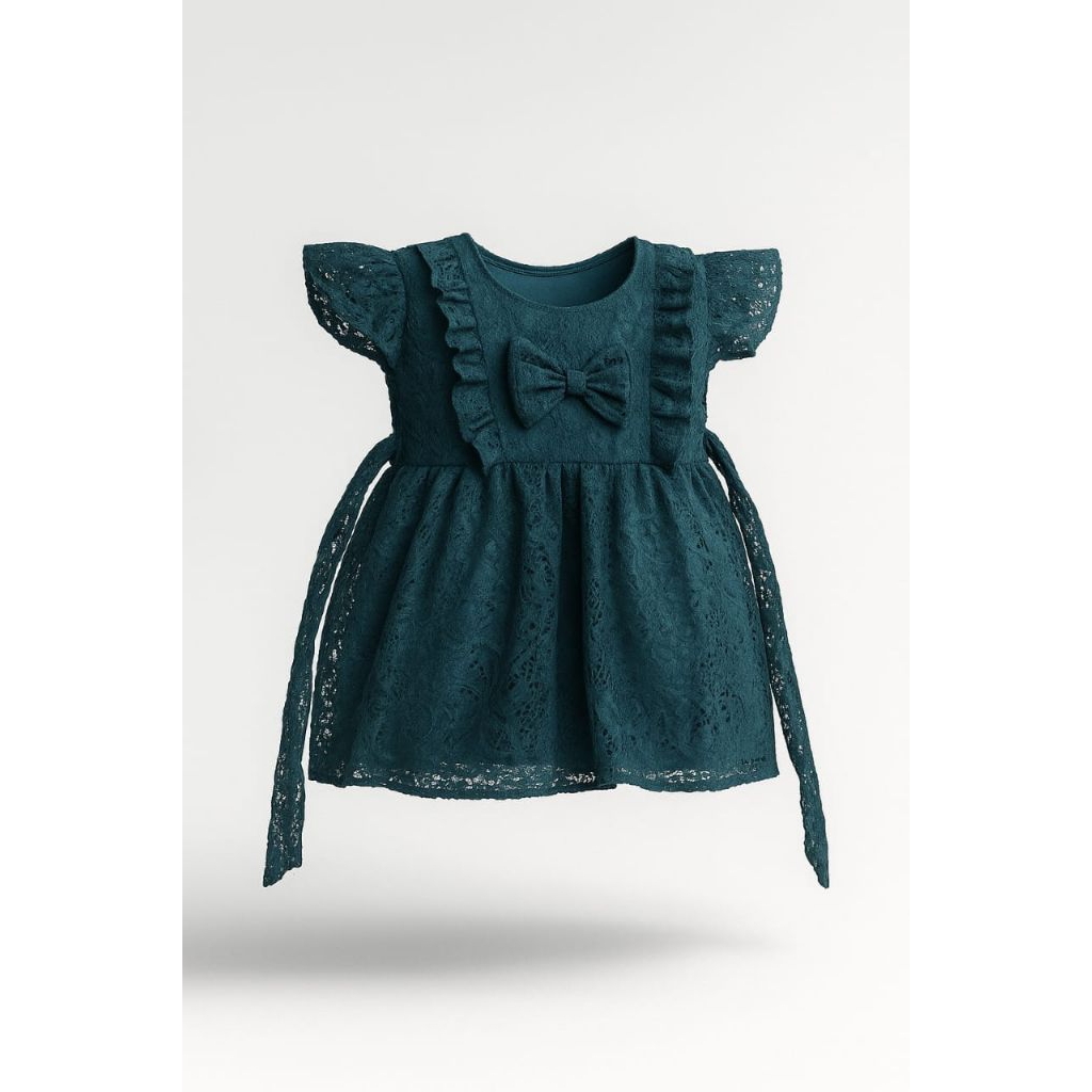 Dress Anak Brukat Emerald Blue