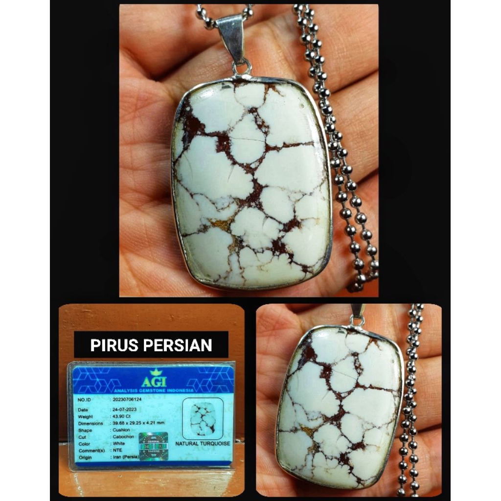 natural batu pirus putih jumbo ceplok kuro asli iran