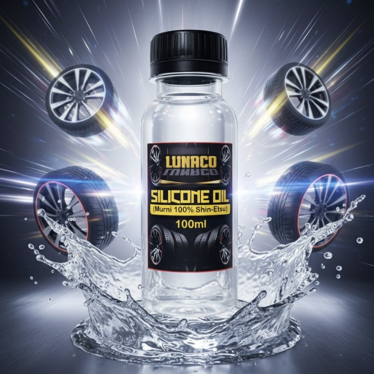 Semir Ban Lunaco Silicon Oil 100ml / SEMIR BAN Mobil dan Motor Free Pad Aplikator