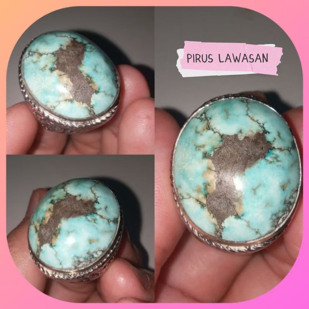 Cincin Batu Pirus ngerikil batu pirus sakral batu pirus jadul Jumbo Asli Natural