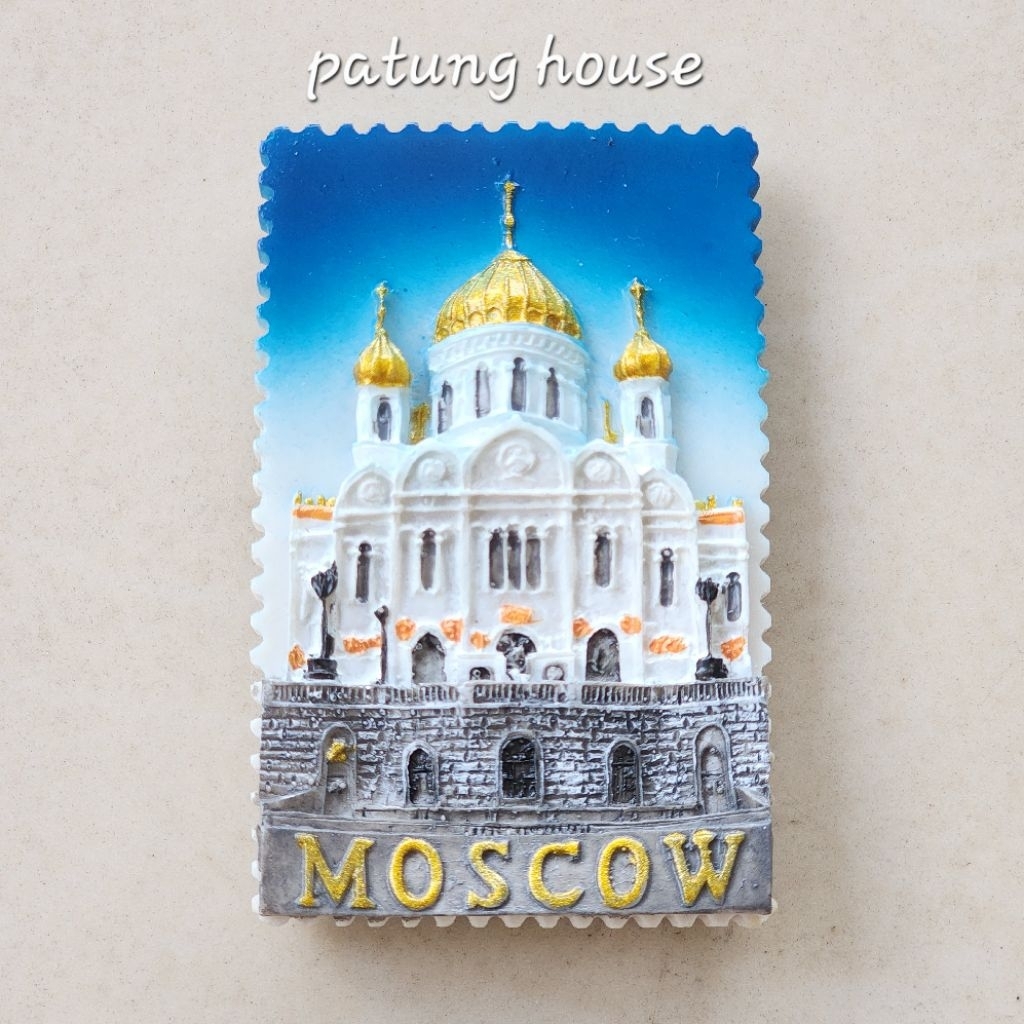 Fridge Magnet Tempelan Kulkas Moscow Russia Biru Blue