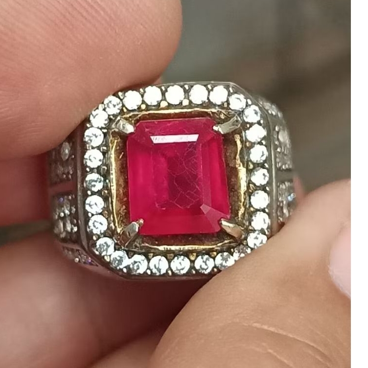 batu Ruby Mozambique 4.47 carat ring perak memo MGL