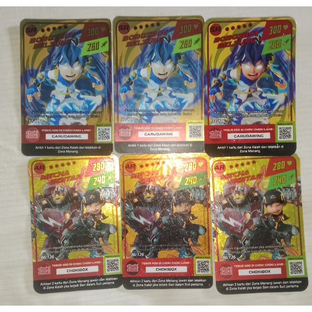 Choki-choki BoBoiBoy - Monsta Galaxy Card Gold SR & AR