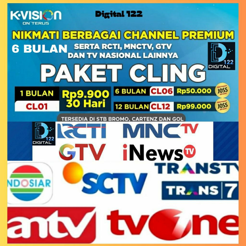 PROMO PAKET TV K VISION CLING 6BULAN & 12BULAN promo