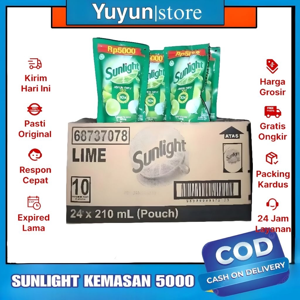 Sunlight 210ml Kemasan 5000 1 Dus ( Isi 24pcs )