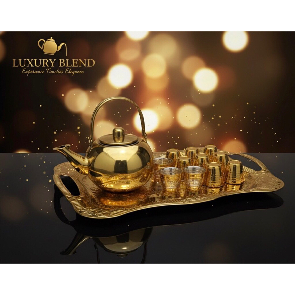 Set Teko Emas Gelas Air Zamzam