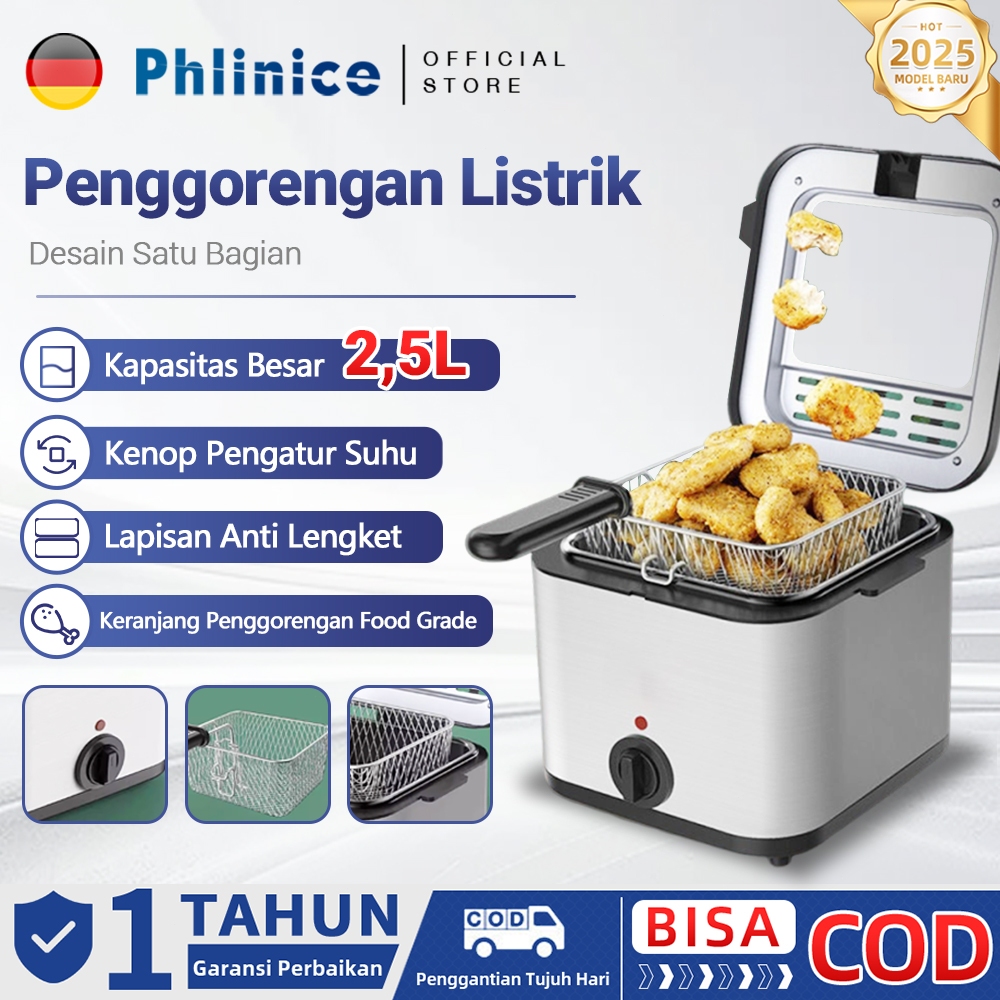 Penggorengan Listrik 2.5L / Alat Goreng Dalam Multifungsi / Mesin Ayam Goreng / Mesin Penggorengan L