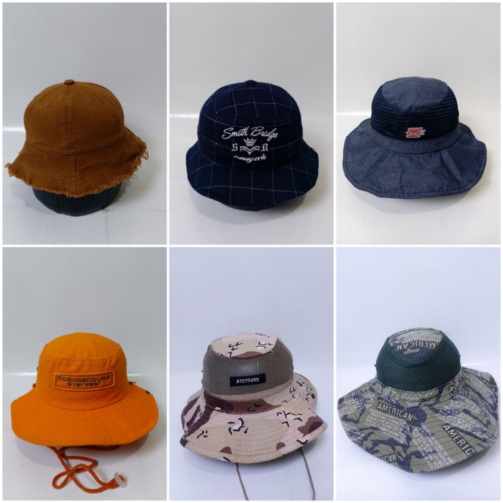 Topi Bucket Rimba Outdoor Second / Topi Pantai Pria Wanita Keren