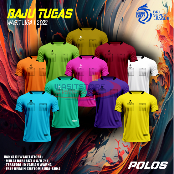 BAJU TUGAS WASIT MODEL LIGA 1 BRI 2022 BIG SIZE (POLOS)