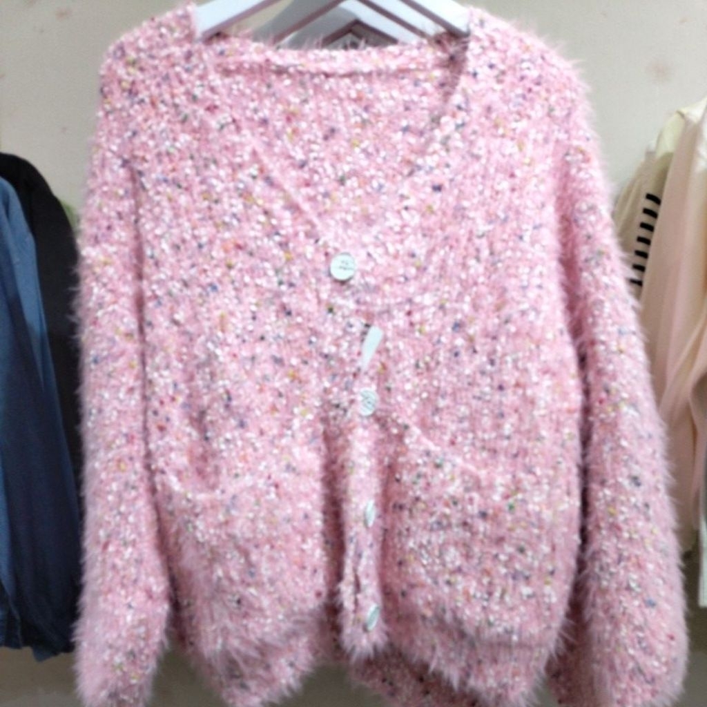 Cardigan Rajut Bulu Premium