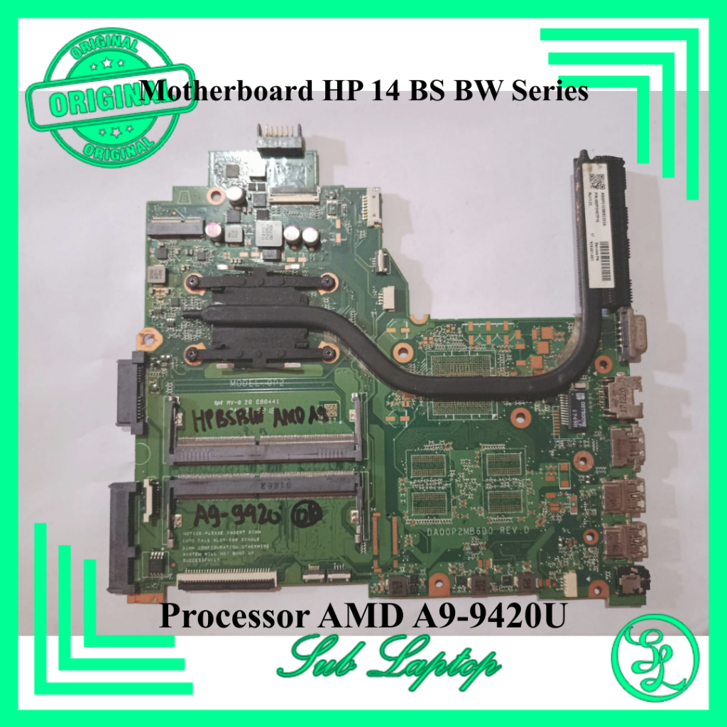 Motherboard HP BS 14 BW 14 240 G6 255 250 240-G6 255-G6 250-G6 Processor AMD A9 9420 Normal Bergaran