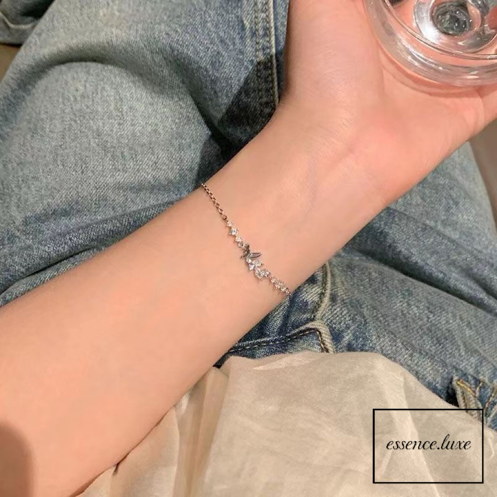 Eluxe Jewelry Gelang Tangan Wanita Titanium Elegan Jewelry Serut