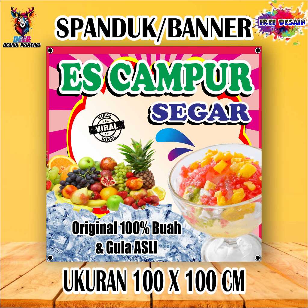Cetak Spanduk Banner ES CAMPUR SEGAR Costom Desain
