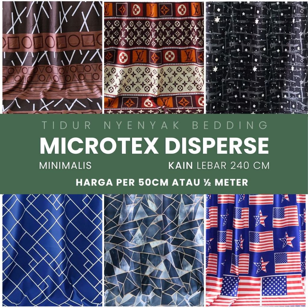 KAIN KATUN MICROTEX DISPERSE PER 50 CM KERINCI SULTAN BRAND DHIOR TABUR METERAN TEBAL L 240CM MAB3