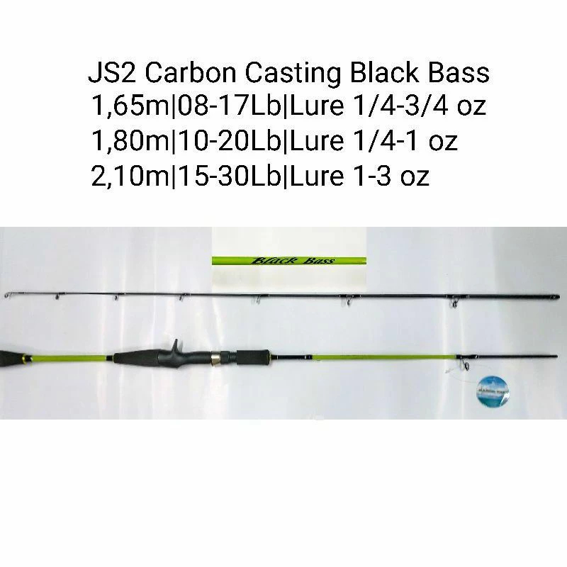 (TERMASUK PACKING PIPA) Joran Pancing Carbon Baitcasting/Joran BC Charm Black Bass