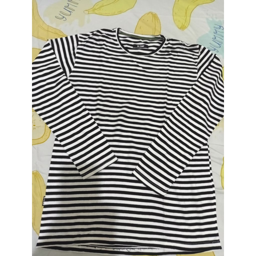 kaos lengan panjang wanita garis