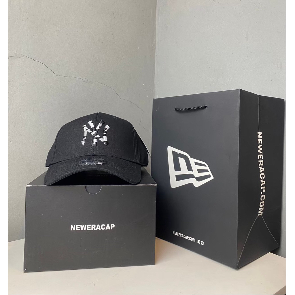 Topi Baseball MLB Cap New Era Logo NY Bordir Hitam Camo Topi Baseball MLB New York Camo