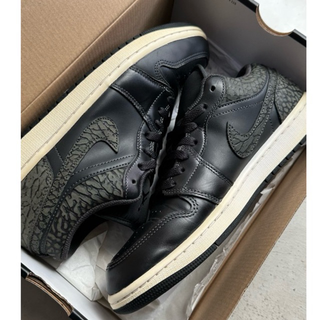 SECOND / BEKAS - Air Jordan 1 Low Black Elephant Original Authentic