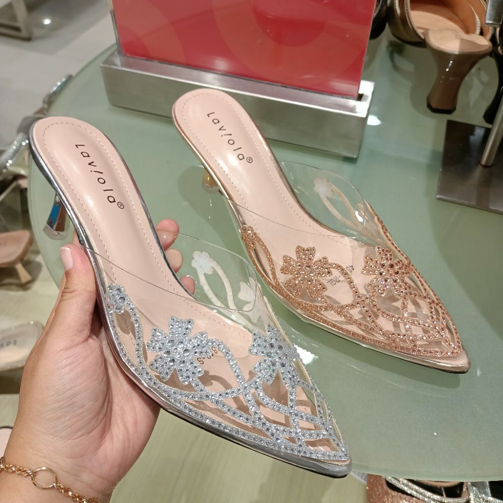 sepatu wanita pesta selop/mules heels 5cm LAVIOLA original