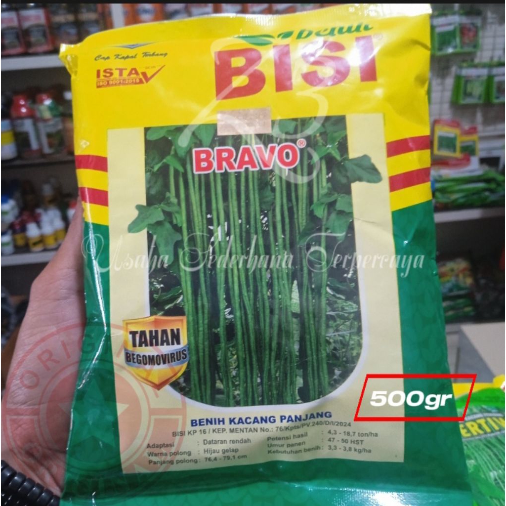 Benih KACANG PANJANG BRAVO 500gr BISI Cap Kapal Terbang