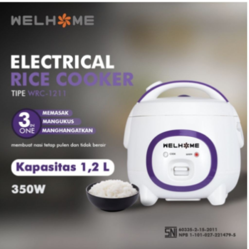 WELHOME Rice Cooker Penanak Nasi WRC-1211