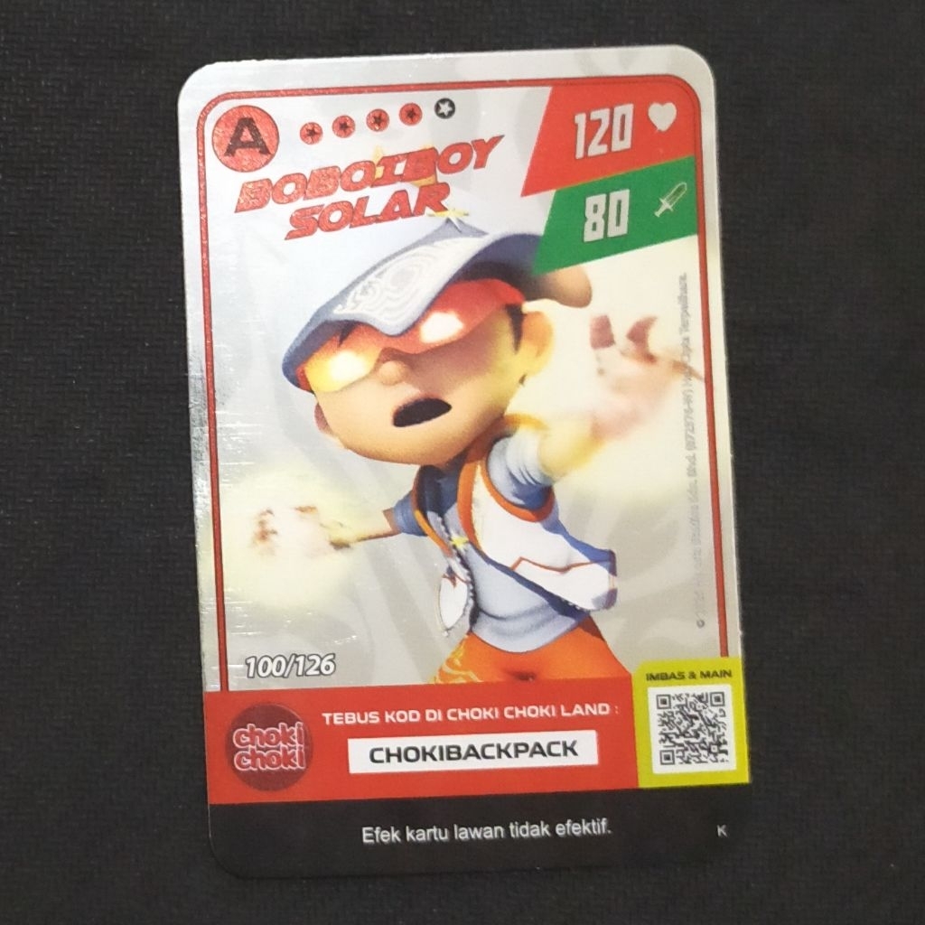 Boboiboy Monsta Galaxy Card Boboiboy Solar Choki Choki (Silver)