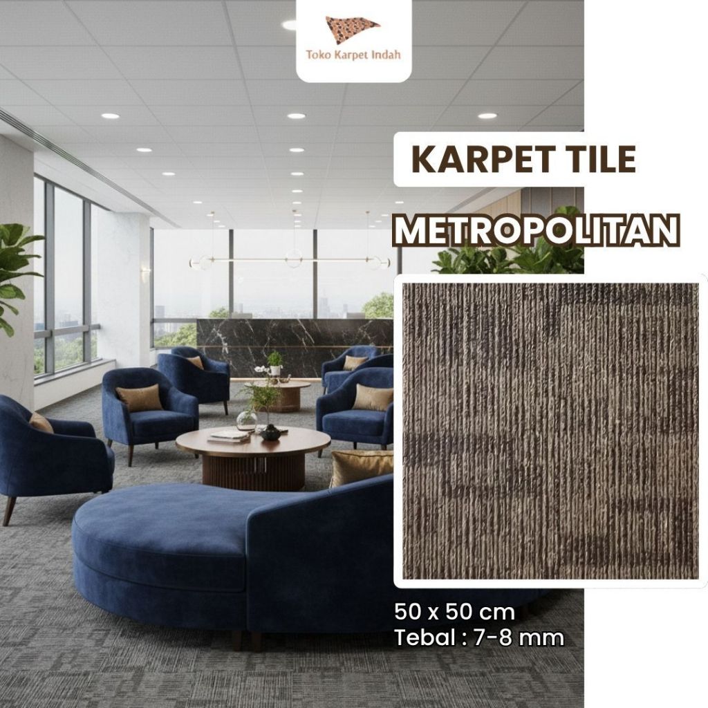 Karpet Tile Metropolitan 50x50 | Harga per Box | Karpet Tile Kantor Premium (Termurah)