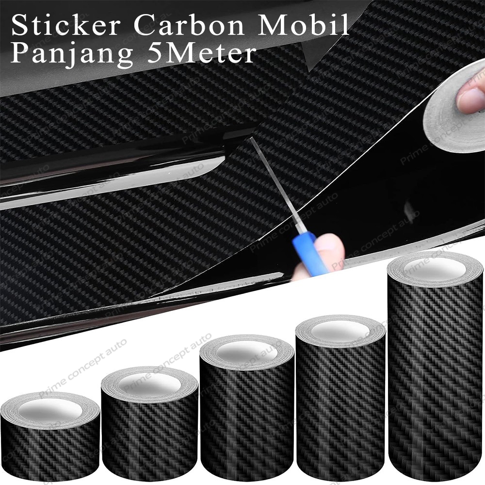Stiker Karbon Mobil-Stiker Pijakan Pintu Mobil-Stiker Bemper Mobil- 3D Nano Karbon Anti Gores