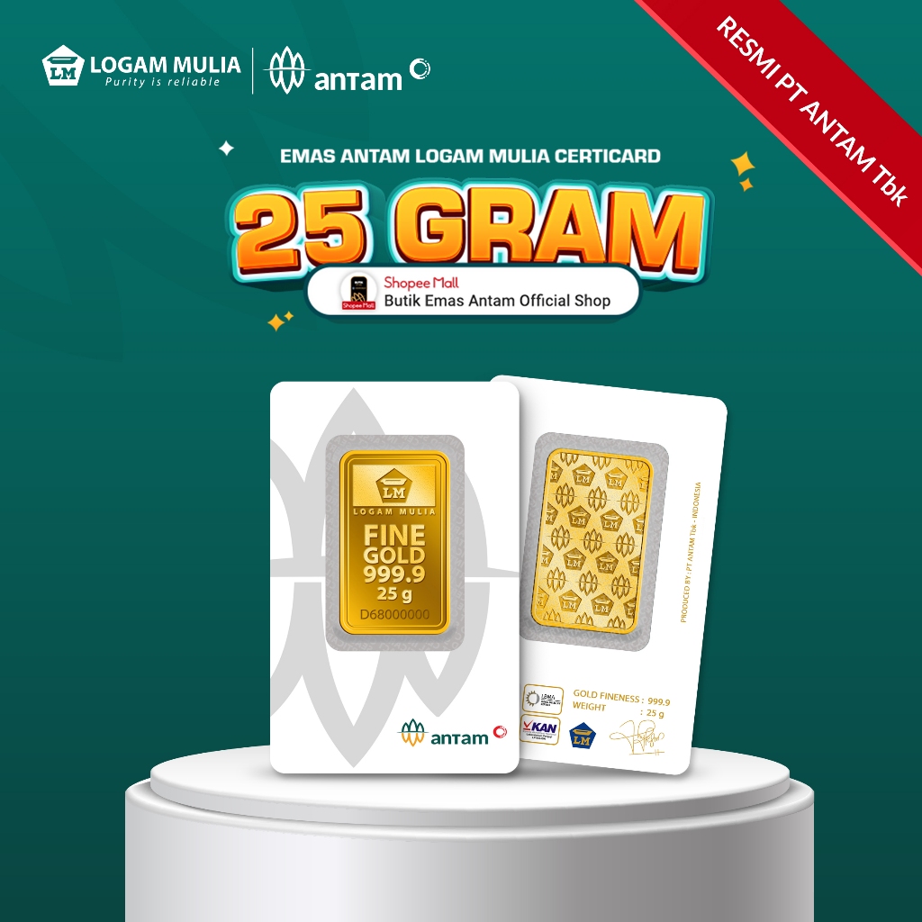 Emas ANTAM Logam Mulia Certicard - 25 gr