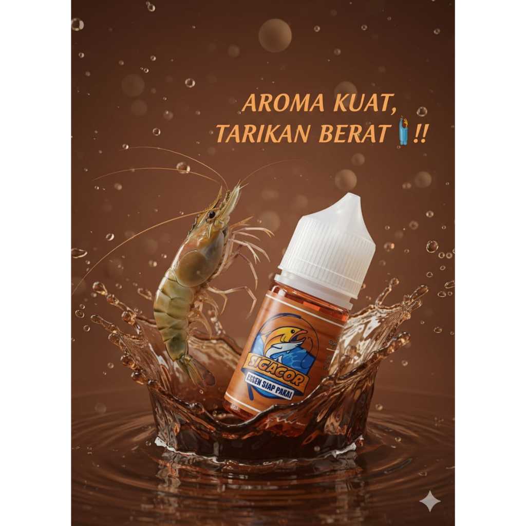 Essen Sigacor Amis Gurih Spesial Untuk Mancing Udang Galah, Udang Merah Liar, Udang Windu, Udang Jer