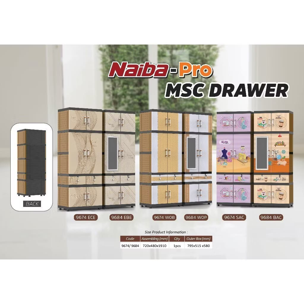 Naiba 9684 full rak/ Naiba lemari plastik new