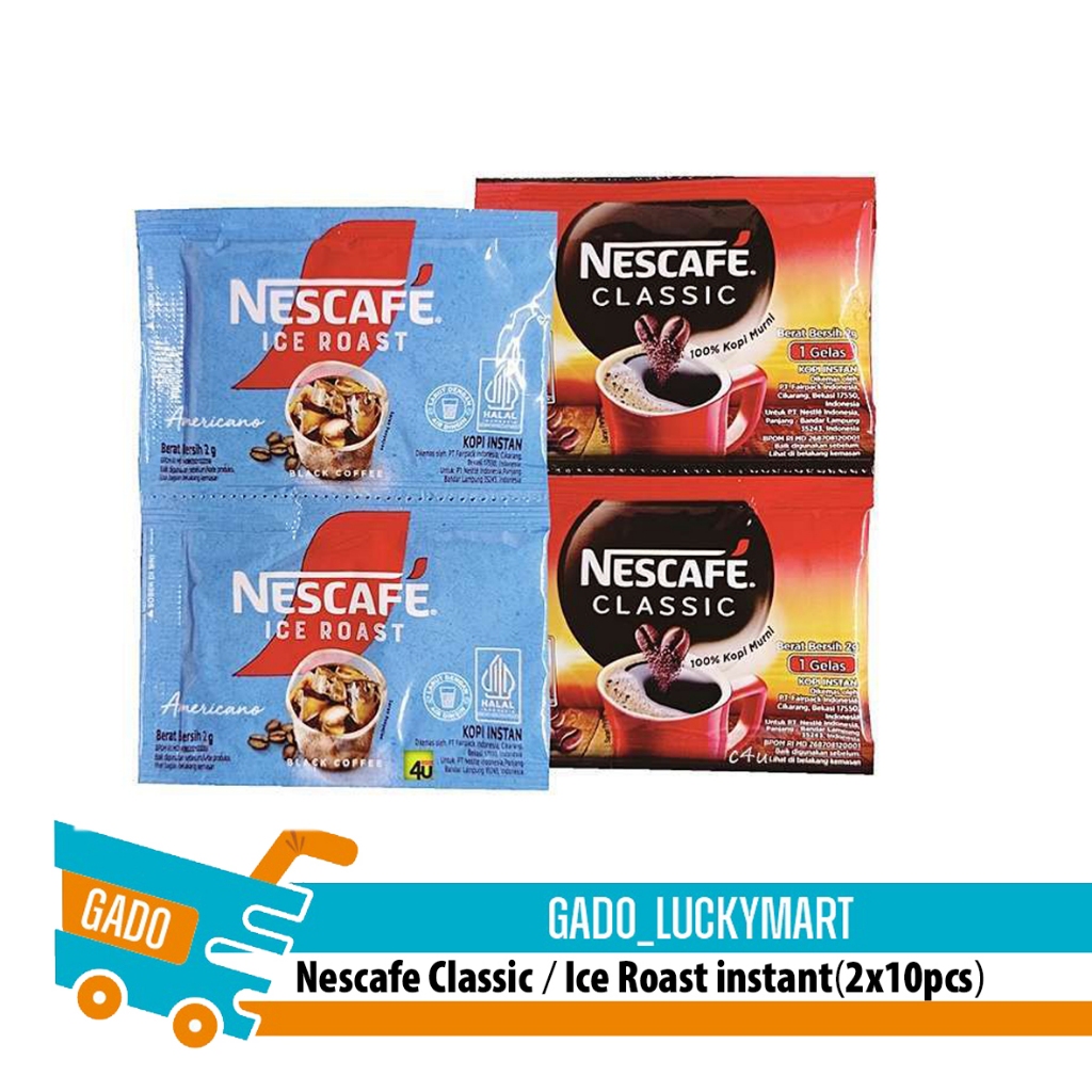 Nescafe Classic/ Ice roast black americano kopi sachet/kopi bubuk nescafe  instant 1 renteng isi 10