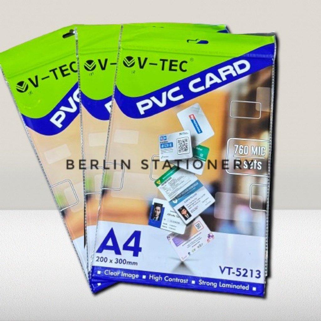 kertas PVC ID CARD merk V-TEC 1pack (5sheet)