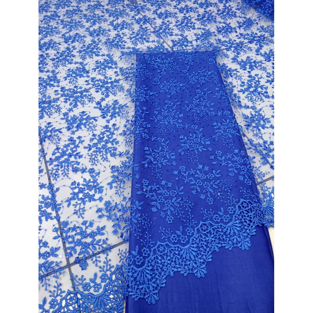 BAHAN KAIN TILE BROKAT BORDIR PAYET BAHAN KEBAYA DRESS BRUKAT BORDIR PAYET