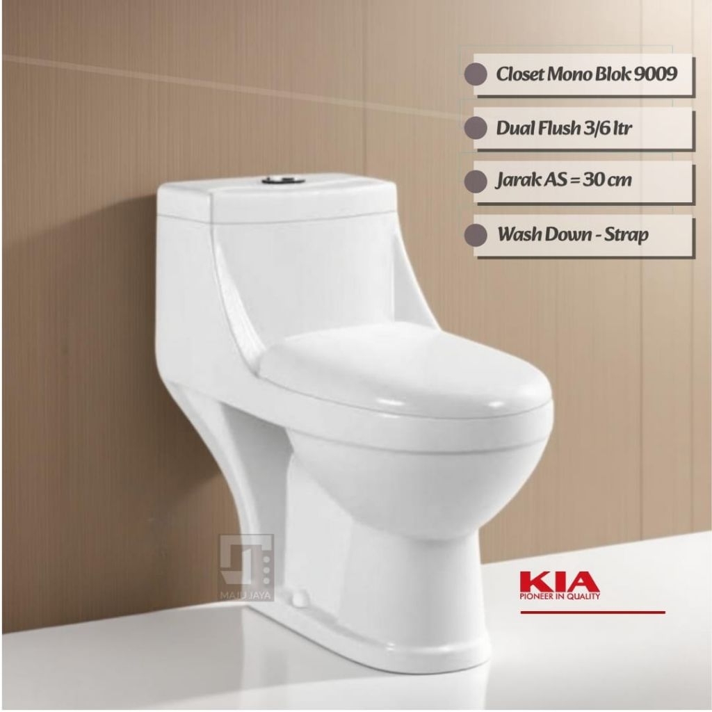 KIA Kloset Duduk / Closet Duduk / Toilet Duduk One Piece Monoblok Putih