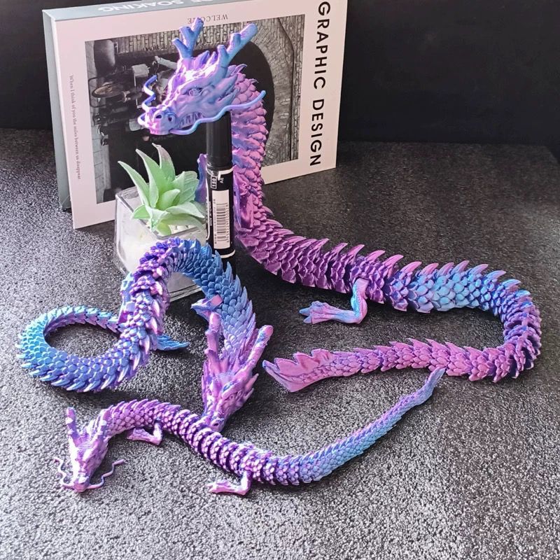 |J.A| Mainan Articulated 3D Dragon / Mainan Naga 3D Bisa Digerakan Badannya / Pajangan Kue Naga 3D/ 
