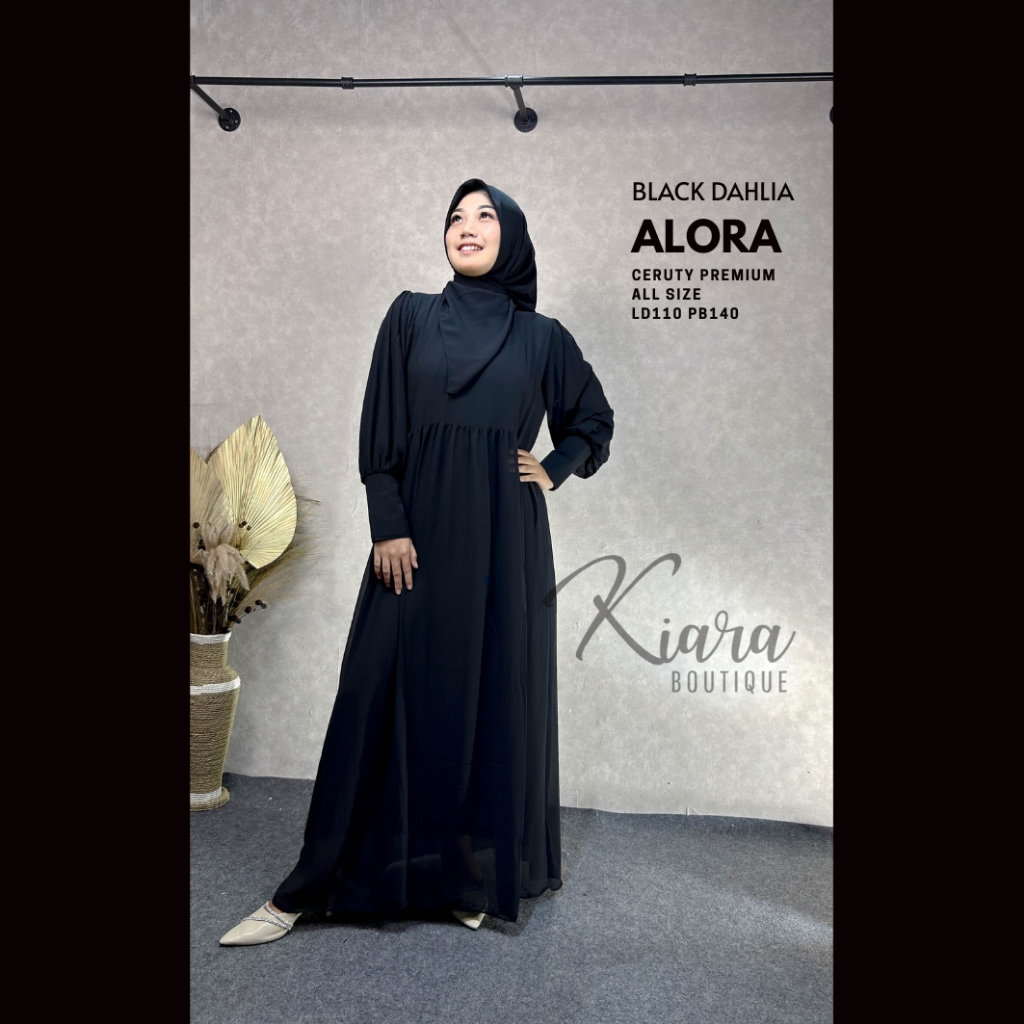 Gamis Ceruty Premium Alora Kiara – Tampilan Syar’i Modern & Stylish