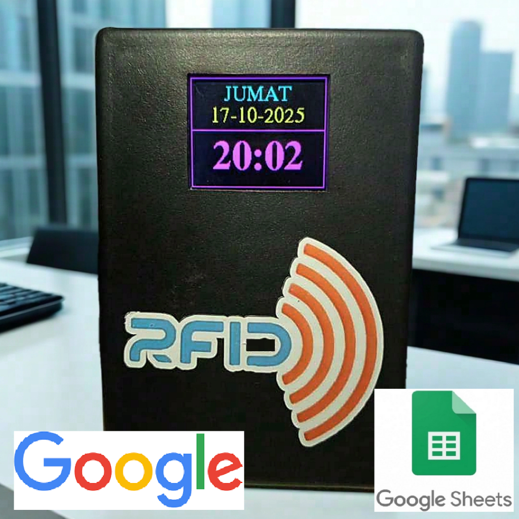 Mesin Absensi kartu RFID IoT Google Spreadsheets 13.56 MHz