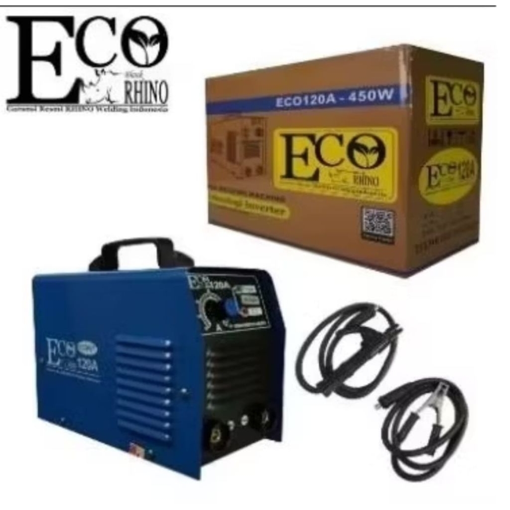 RHINO | Mesin Las MMA ECO 120A 450Watt | Trafo Las 450 Watt | Mesin Las Inverter Rhino