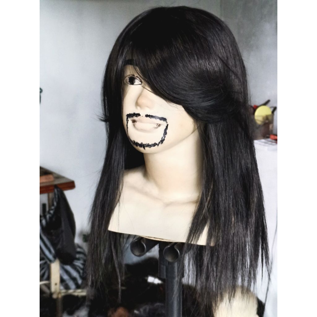 WIG PRIA GONDRONG PONI RAMBUT LURUS SEBAHU