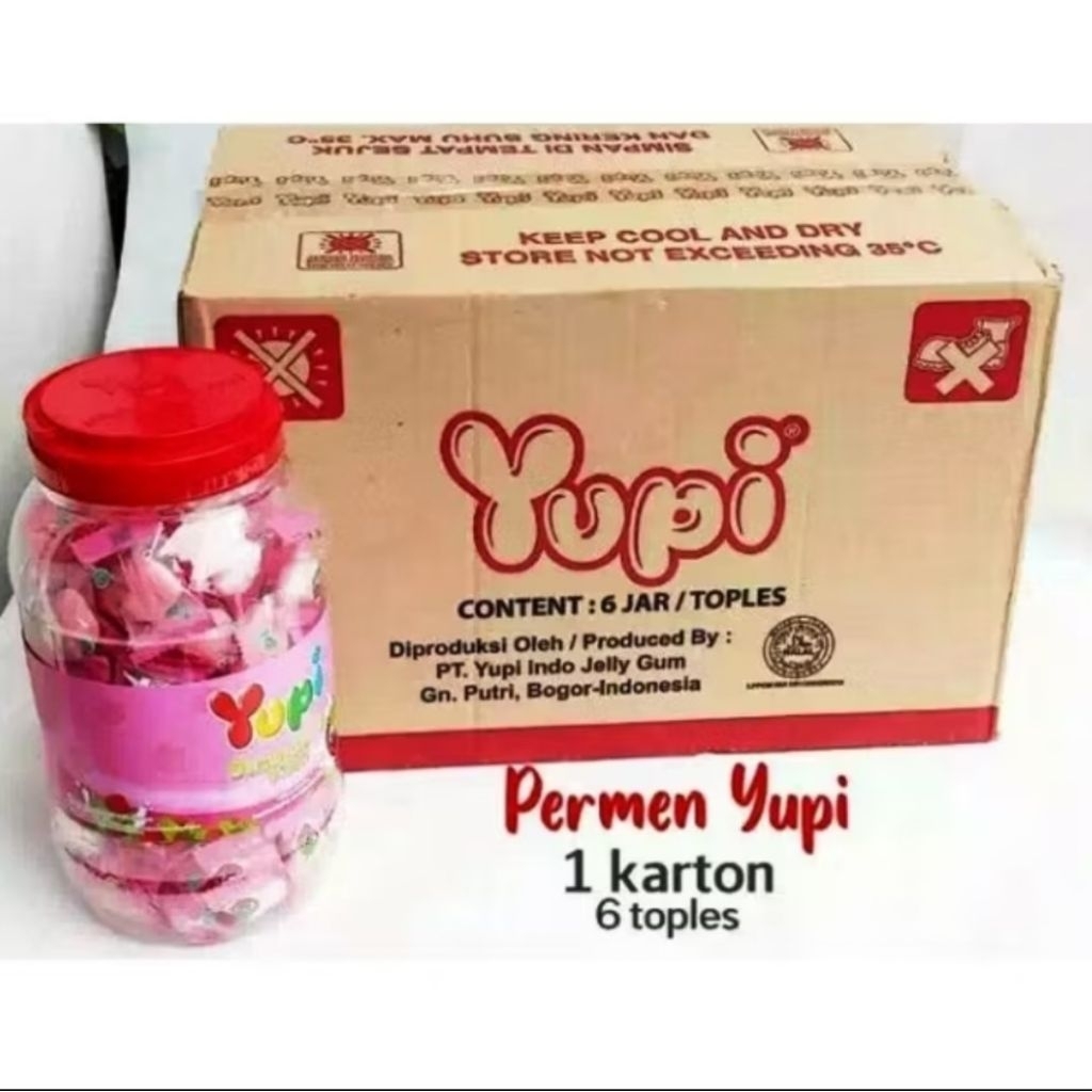 Yupi Strawberry Kiss Toples 1dus isi 6pcs termurah